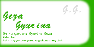 geza gyurina business card