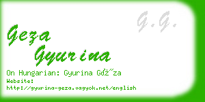 geza gyurina business card